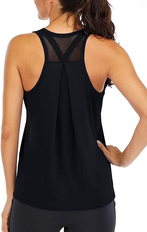 Fihapyli Workout Tops for Women Loose fit Racerback Tank Tops for Women Mesh Backless Muscle Tank... | Amazon (US)