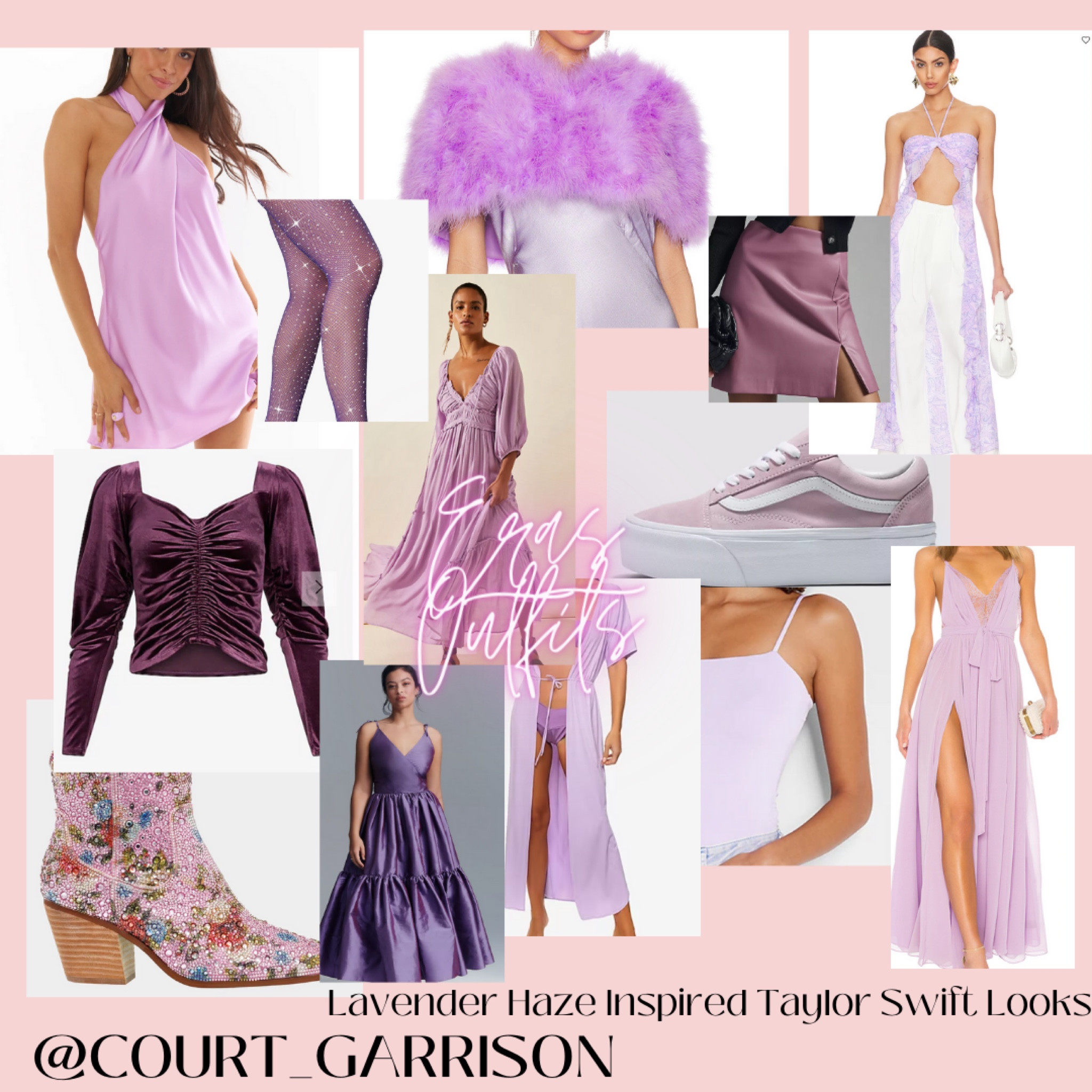 Taylor Swift Outfit Ideas: Lavender Haze Eras Tour Looks! Included a faux fur, a sheer lavender coverup, flowy purple top, boho lavender dress and bodysuit, & multiple Taylor Swift Concert looks!💜💜💜💜
.
.
Some lavender sneakers and some sparkly  booties to choose from, I linked some sparkly tights too 💜🫶🏼
.
.
.
#erastour #Rep #Reputation #nashvilleoutfit #countryconcert #dresses #vacationoutfit #taylorswift #sequin 
#swifties #sparkletights #lavenderhaze #lavender #midnights #lover 


#LTKFestival #LTKGiftGuide #LTKFind