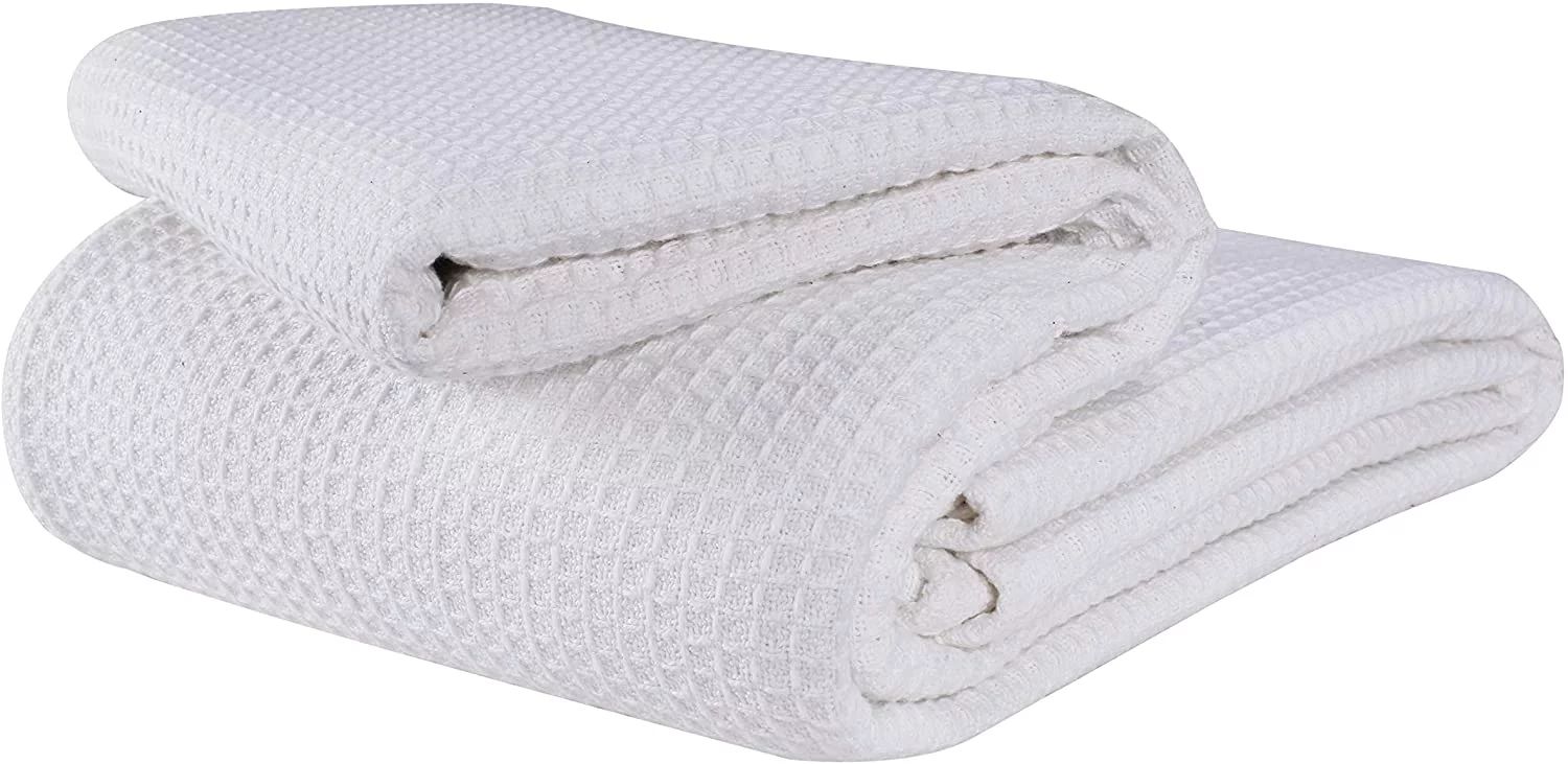 GLAMBURG 100% Cotton Thermal Blanket, Breathable Bed Blanket King Size, Soft Waffle Blanket, King... | Walmart (US)