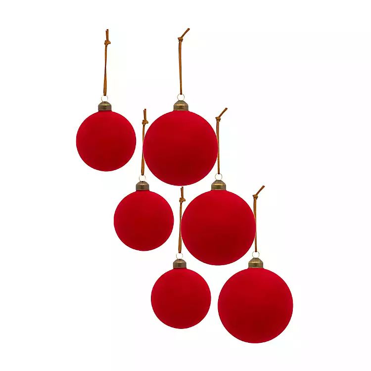 Matte Red Glass Ball Ornaments, Set of 6 | Kirkland's Home