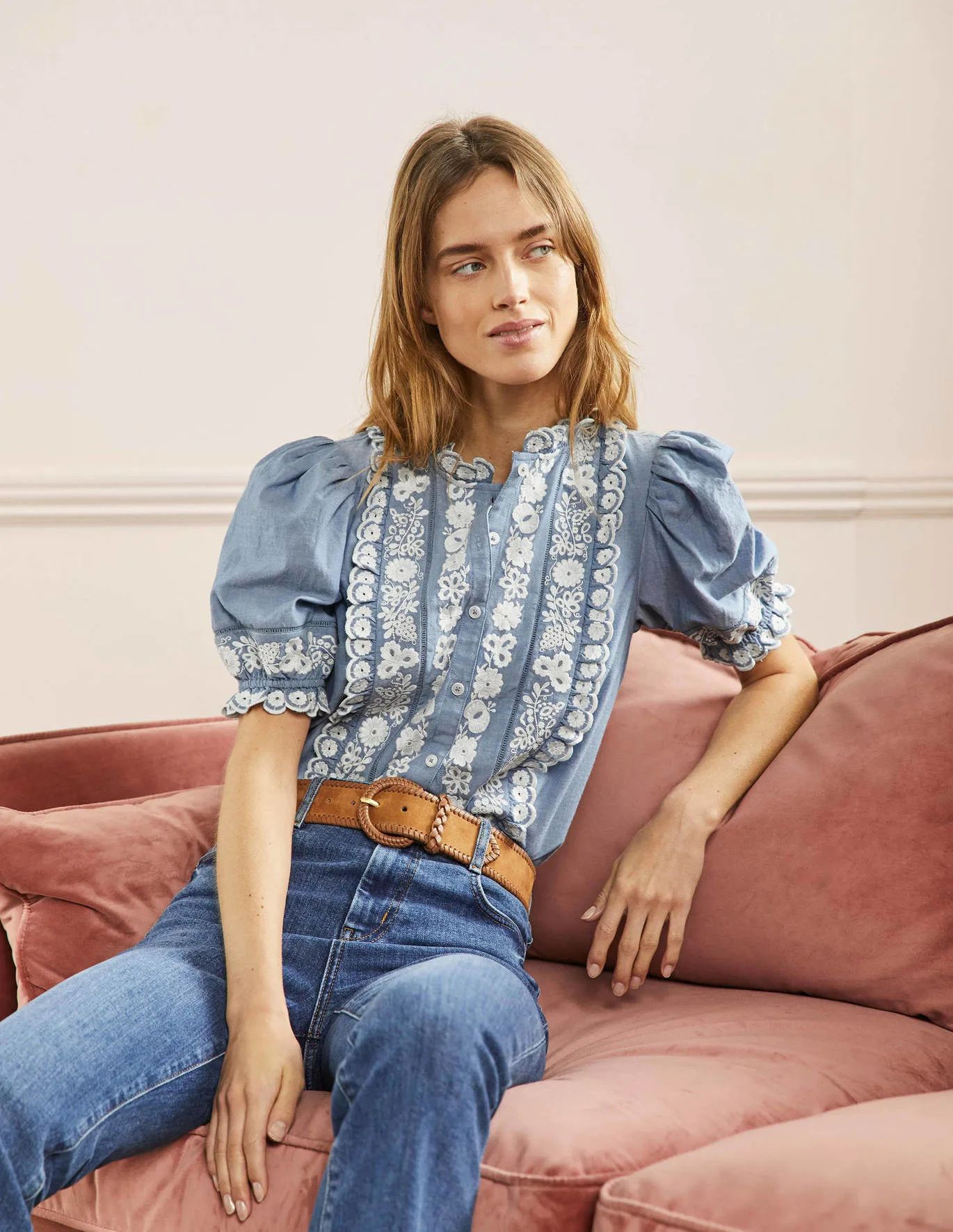 Embroidered Short Sleeve Shirt | Boden (US)