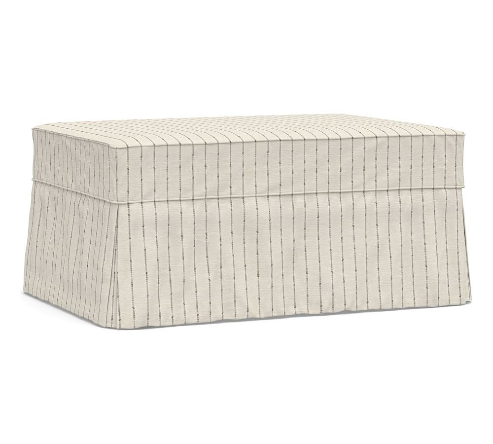 Charleston Slipcovered Ottoman | Pottery Barn (US)