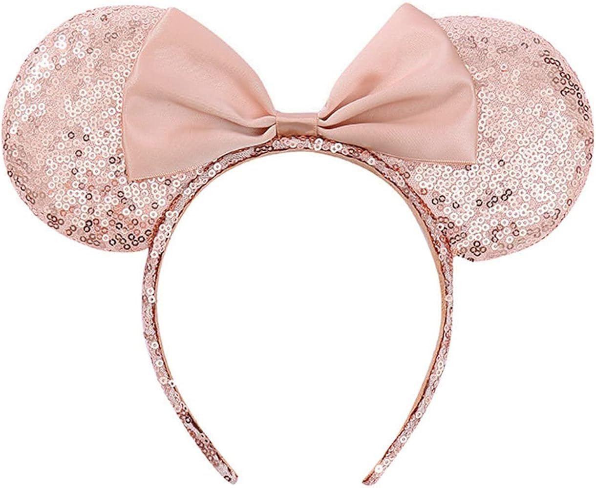 Women Girls Decoration Mouse Ears Headbands Sequin Glitter Bow Hairband for Cosplay Costume Birth... | Amazon (CA)