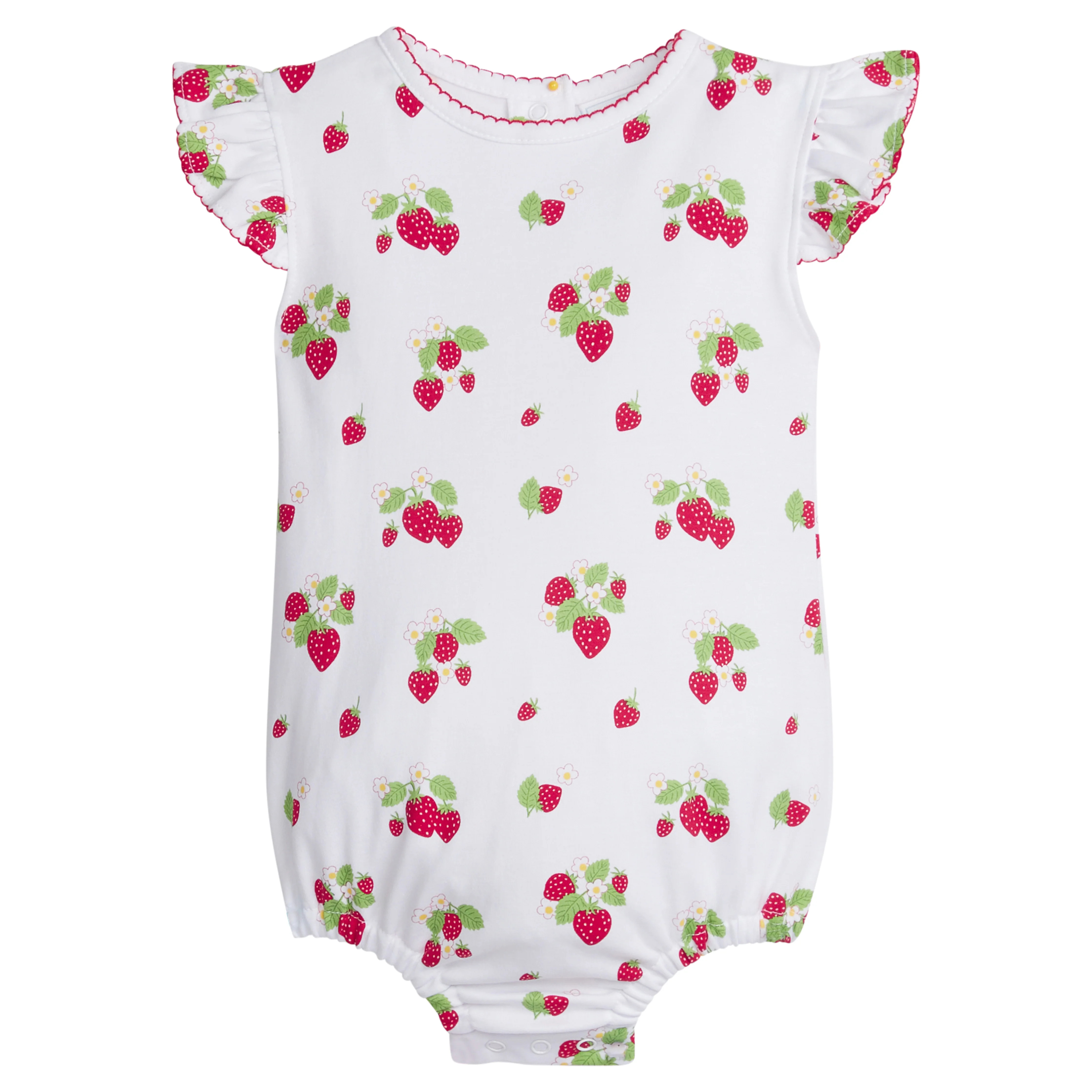 Little English Angel Sleeve Bubble- Strawberries | JoJo Mommy