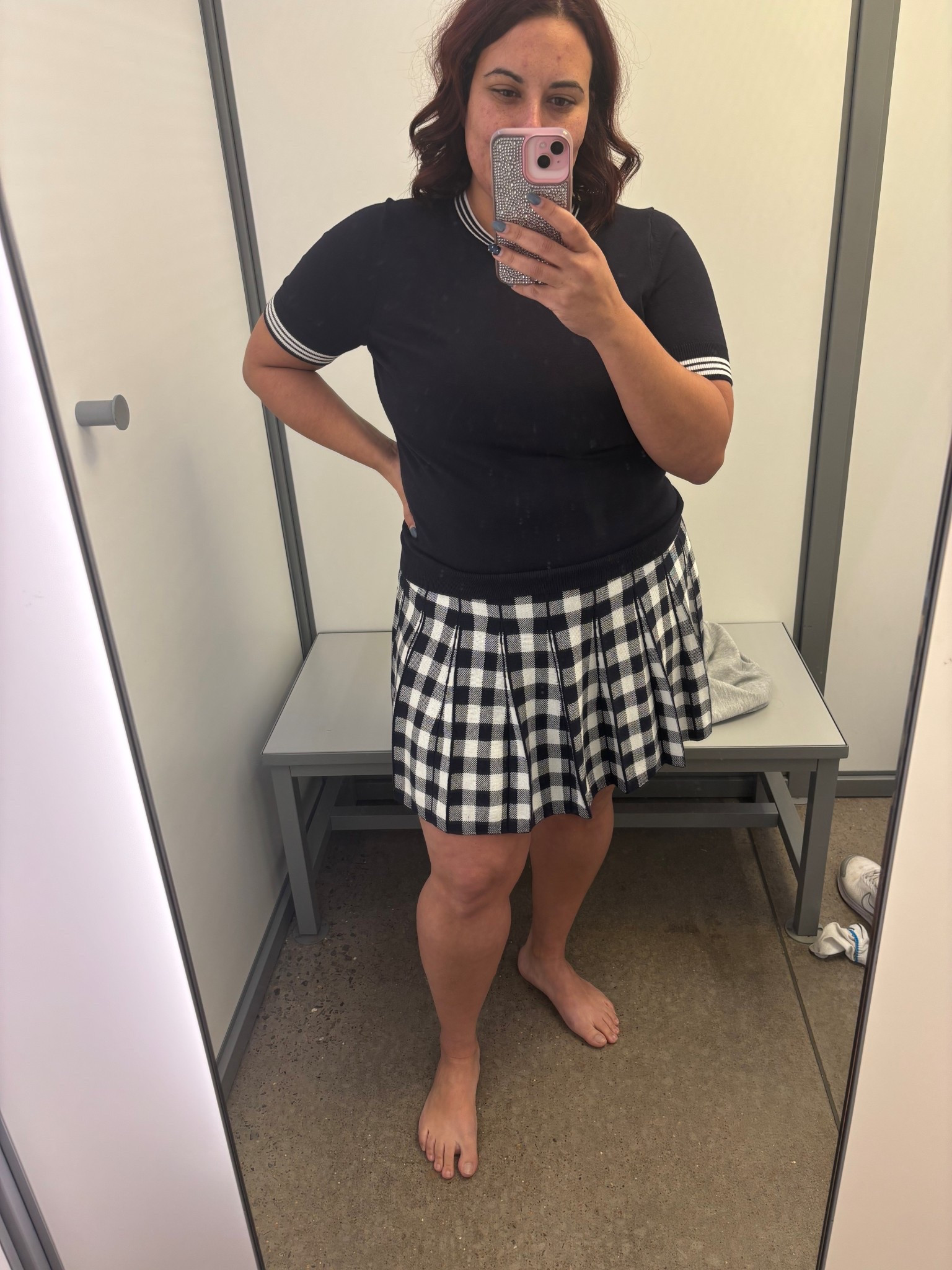 Love this fit and fun it is. School girl style 

Sweater is a large and skirt is a large. 
Sweater top is $18 
Skirt is $24 

#LTKFindsUnder50 #LTKmomlife #LTKMidsize
