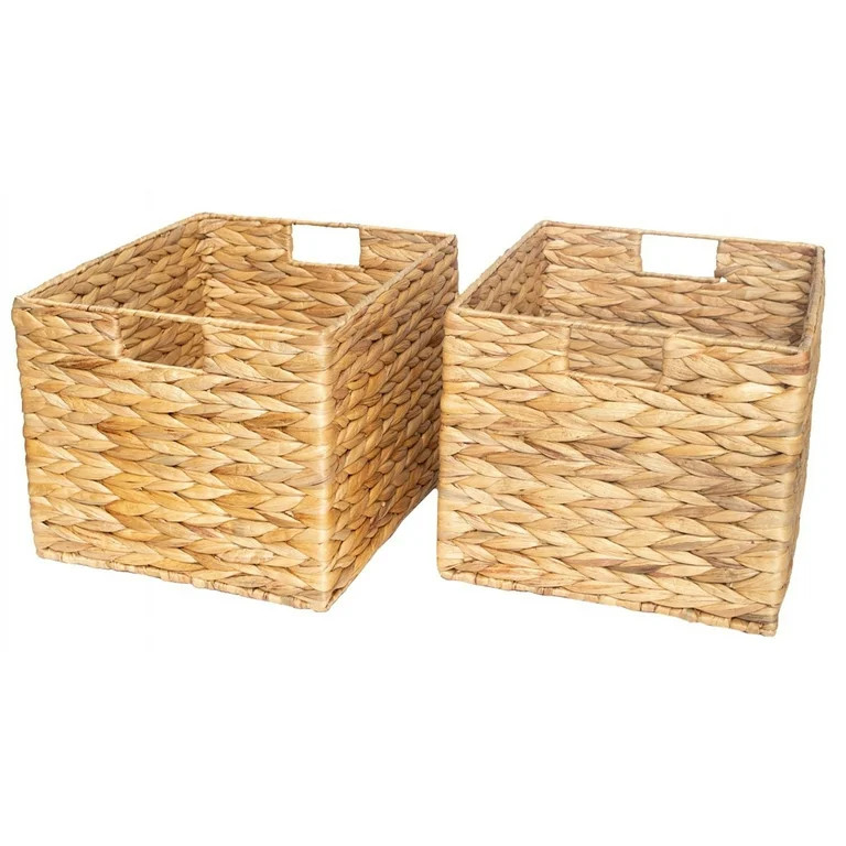 Better Homes & Gardens Natural Water Hyacinth Crate, Set of 2, Large | Walmart (US)