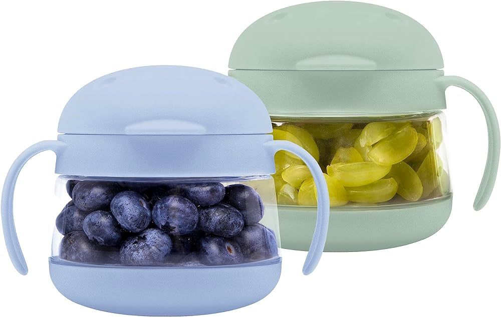 Ubbi Tweat No Spill Snack Container for Kids, BPA-Free, Toddler Snack Container, Sage & Blue | Amazon (US)