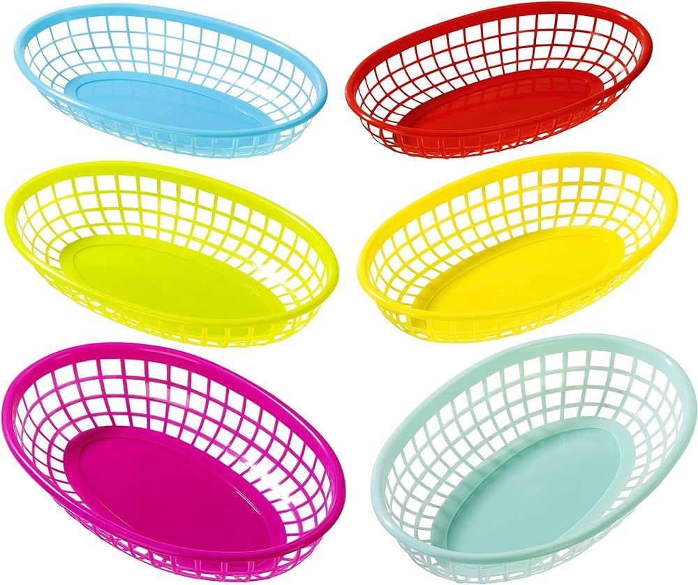 Talking Tables Cuban Fiesta Multicolor Plastic Food Baskets for a Picnic or Birthday, Multicolor ... | Amazon (US)
