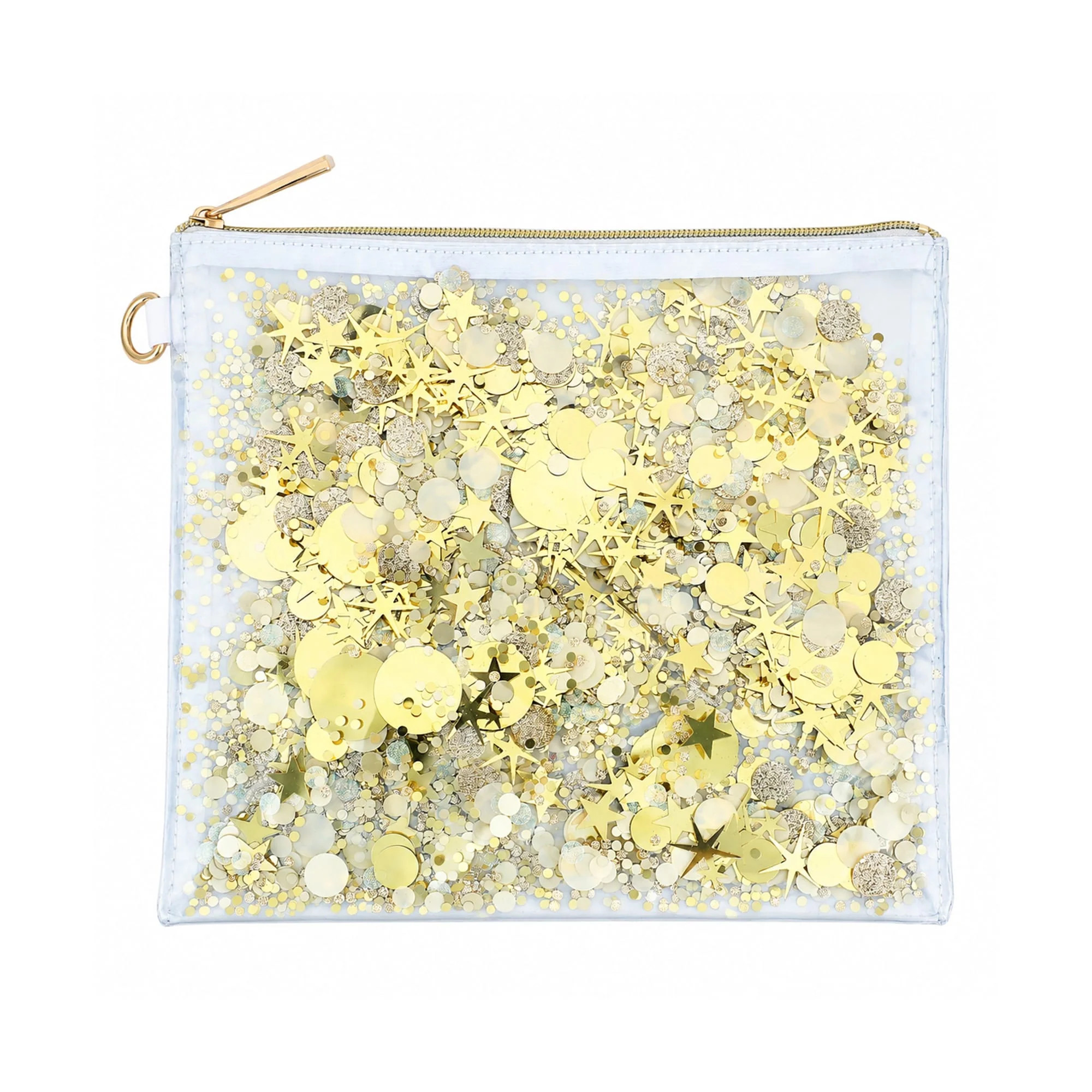 Confetti Glam Gold Clear Everything Pouch | Packed Party