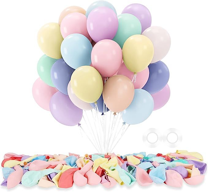 120PCS Pastel Party Balloons Kit Latex 12 inch Macaron Assorted Colors Helium Balloons for Birthd... | Amazon (US)