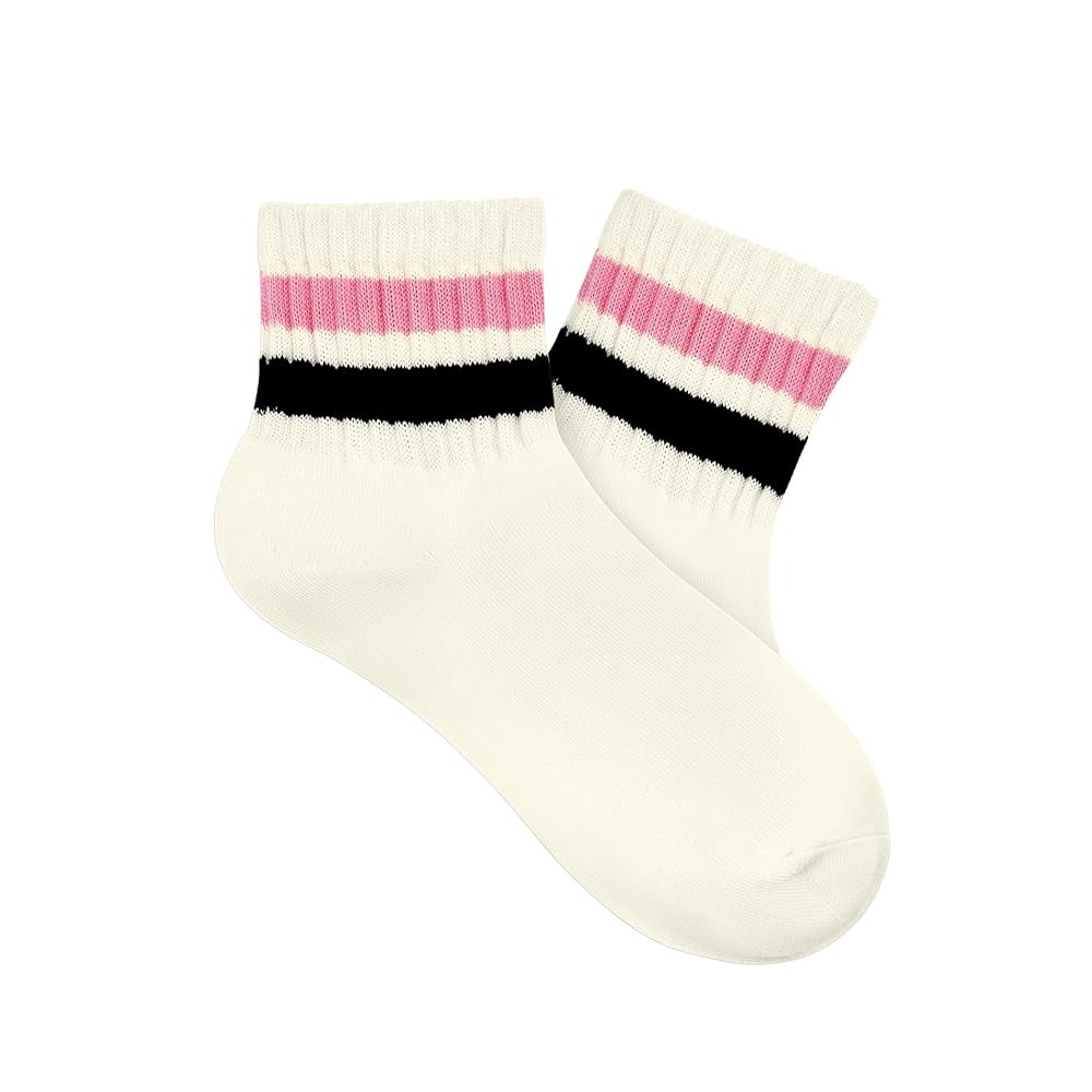 American Trends Vintage Striped Mini Crew Socks for Women Retro Novelty Athletic Mid Sock | Amazon (US)