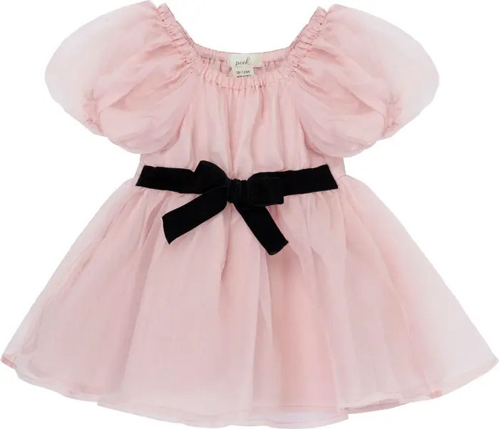 Peek Essentials Puff Sleeve Fit & Flare Dress | Nordstrom | Nordstrom