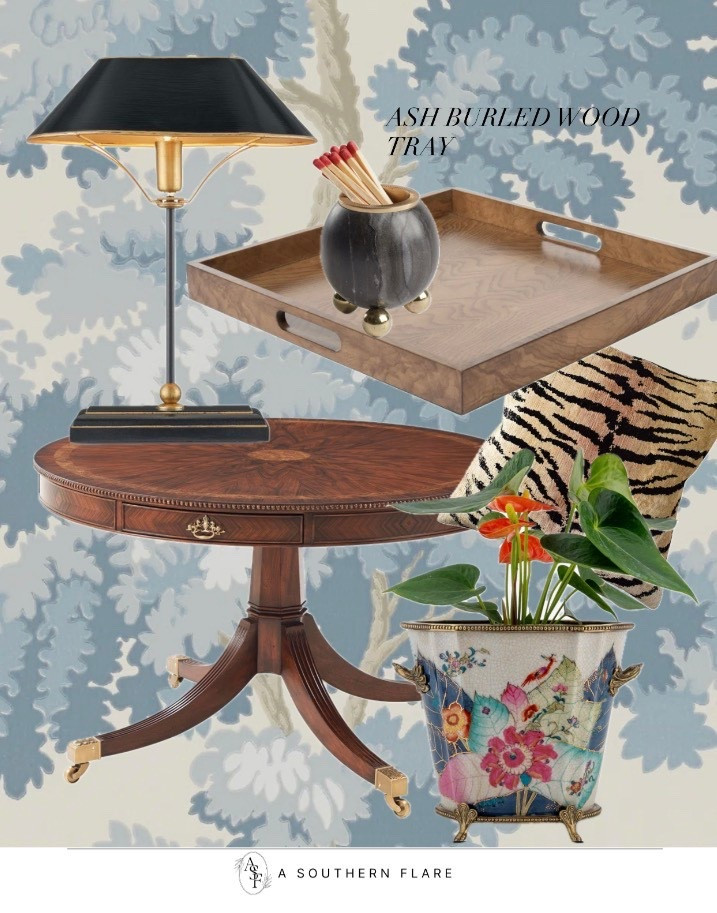 Classic Home Accessories/ Burl wood Tray / animal Print accent Pillows/Lamps/ table/ Homd Interior 

#LTKHome