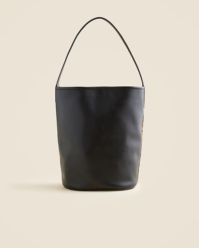 Berkeley bucket bag in leopard-print calf hair and leather | J. Crew US