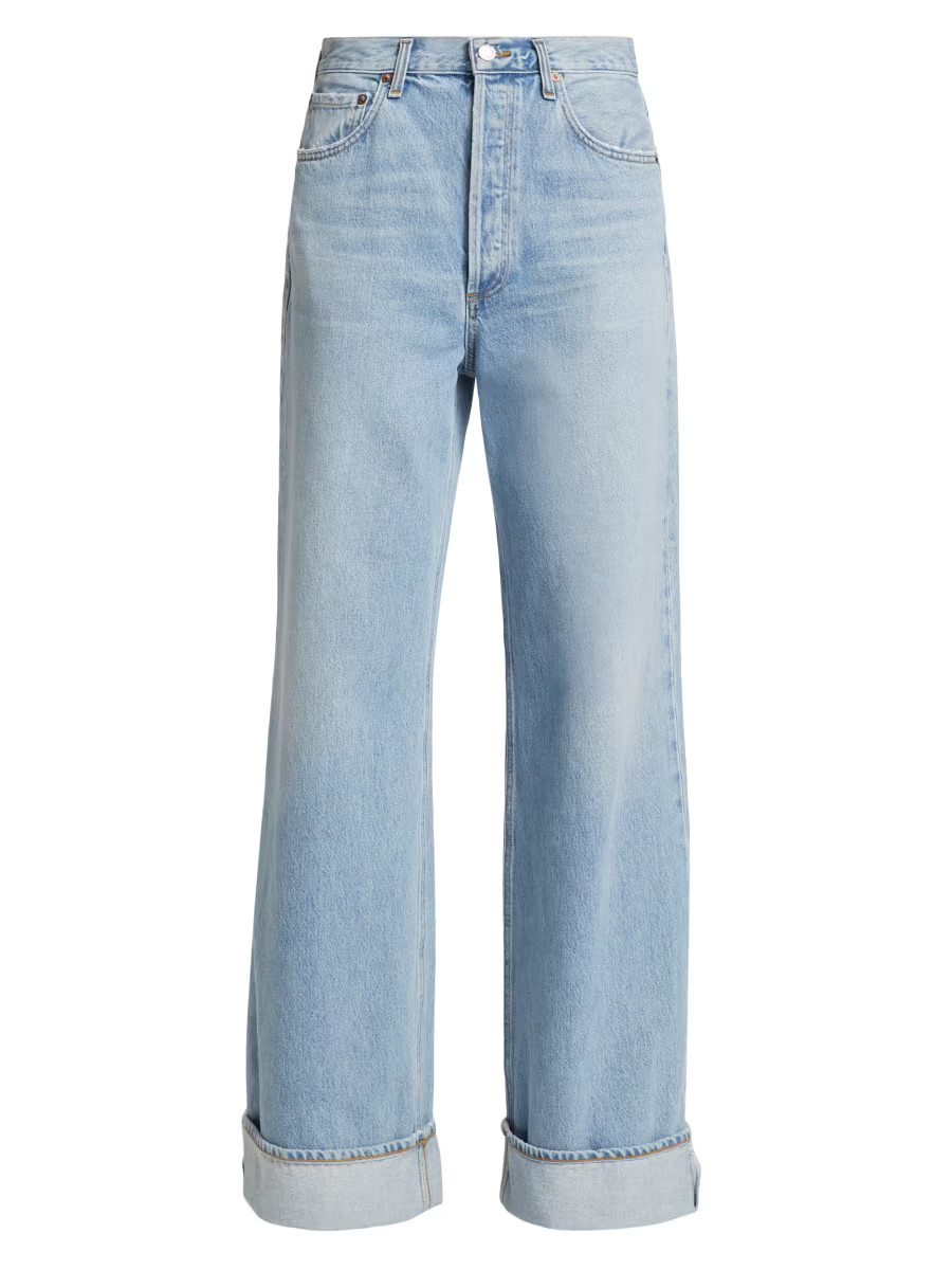 Agolde Dame Rolled Wide-Leg Jeans | Saks Fifth Avenue | Saks Fifth Avenue