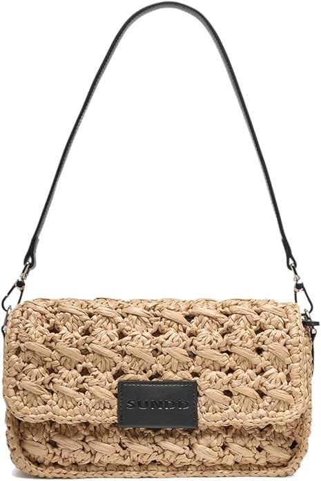 Women Raffia Woven Shoulder Bag Clutch Purses Bohemian Summer Beach Crossbody Bag Wristlet Purses... | Amazon (US)