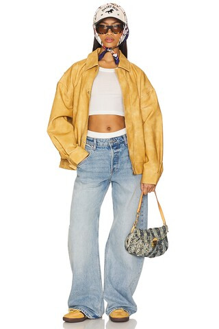 Kenny Bomber in Mustard | Revolve Clothing (Global)