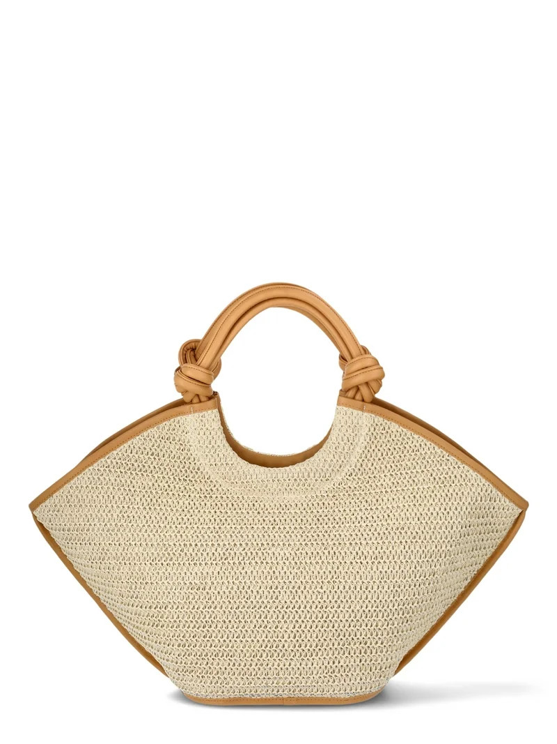 Time and Tru Women's Knotted Handle Tote Bag, Natural | Walmart (US)