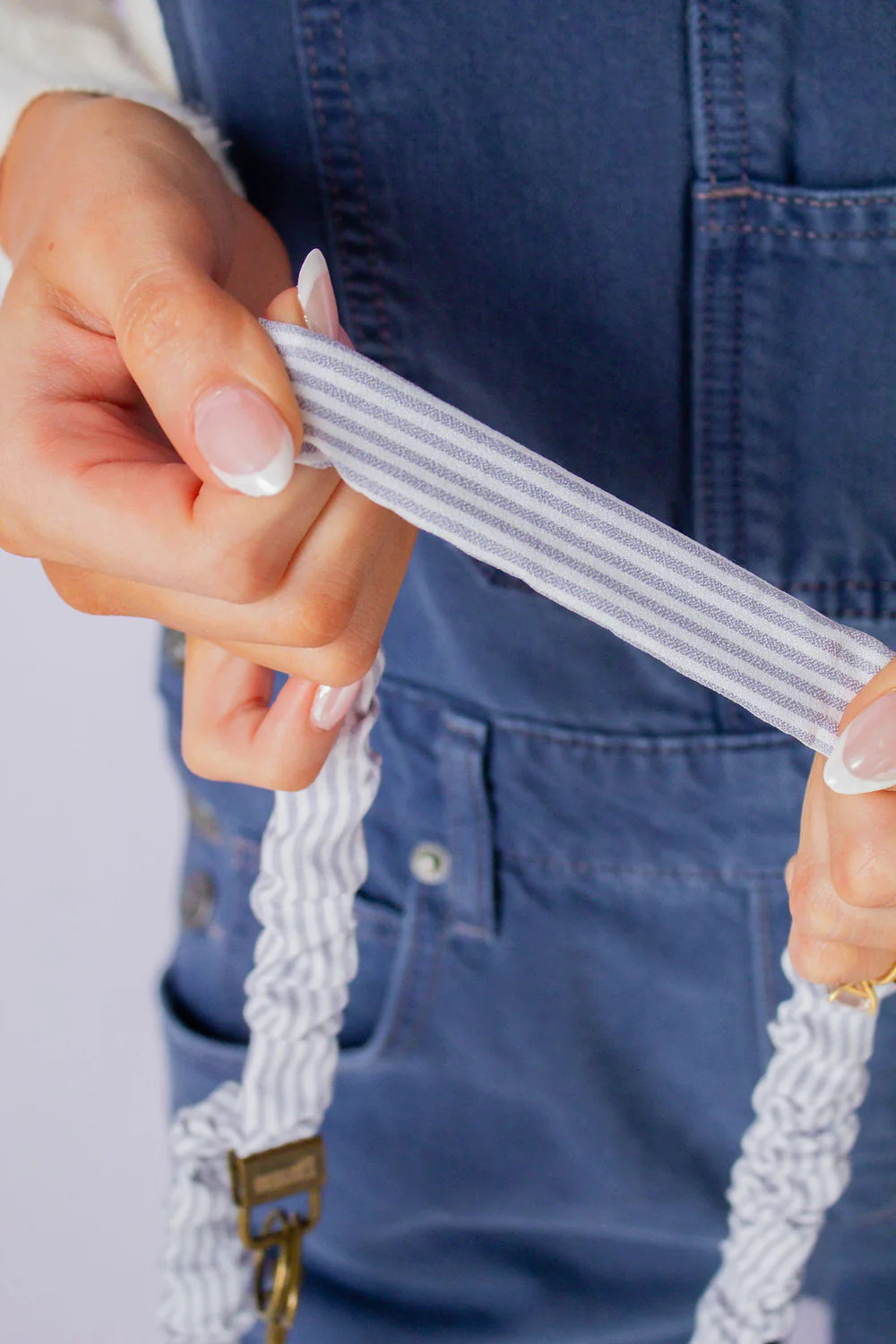 Gray Striped Lanyard | Shop Andi