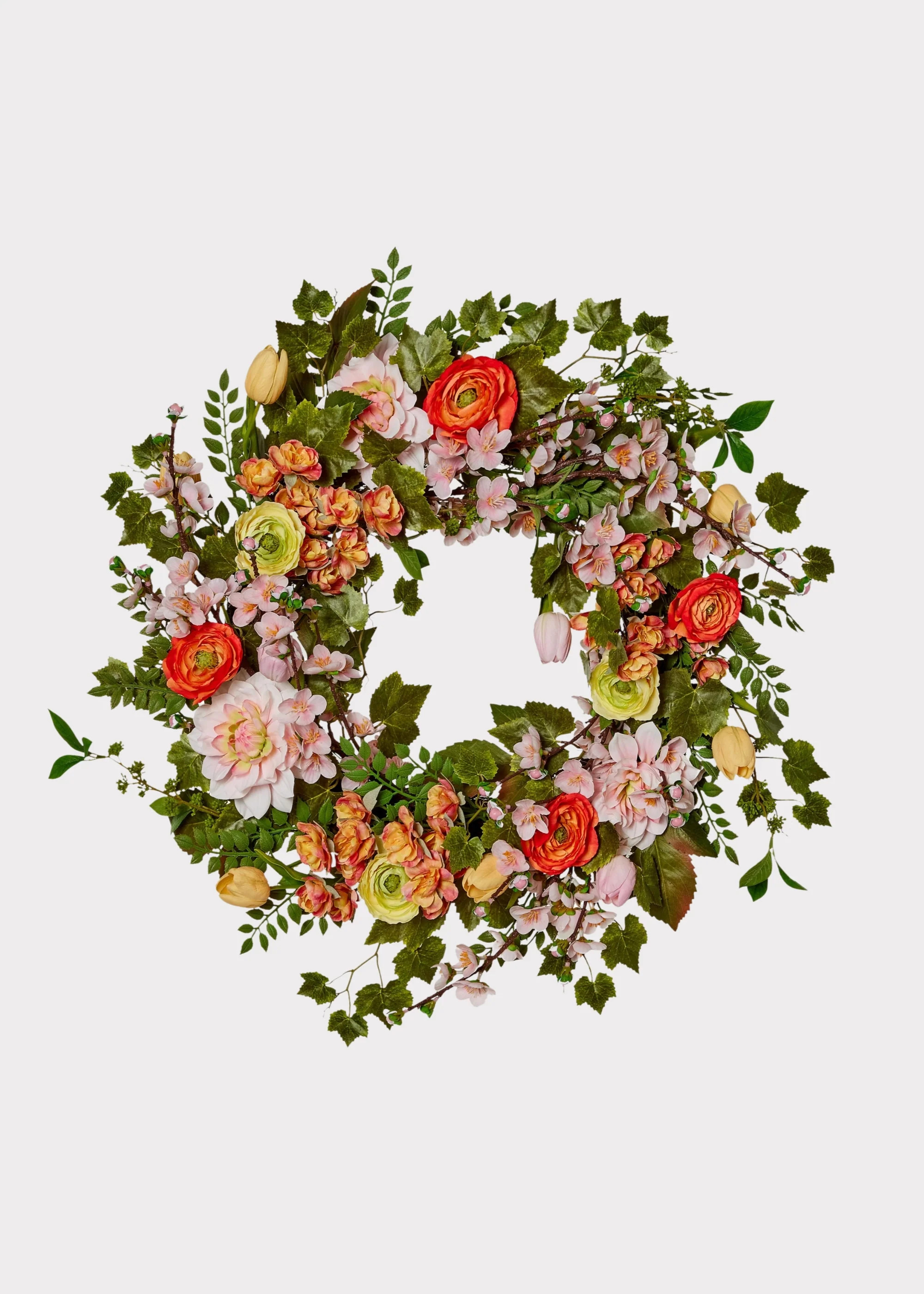Colorful Flower Garden Wreath | Artificial Floral Wreaths | Afloral | Afloral