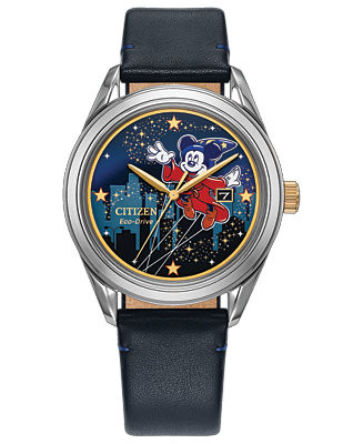 Disney | Macy's Unisex Sorcerer's Apprentice Mickey Blue Leather Strap Watch, 40mm | Macy's