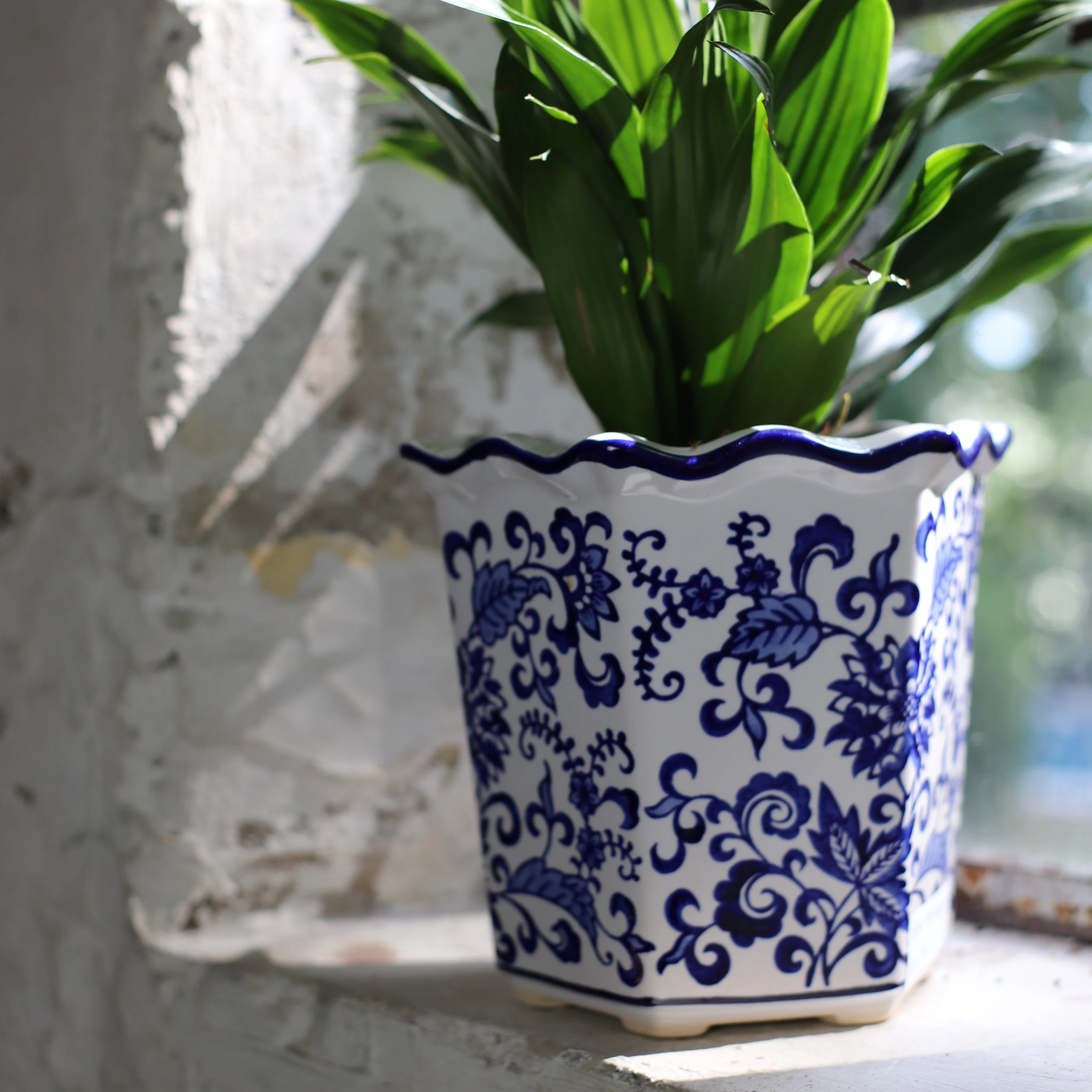 Blue Garden Blue and White Chinoiserie Garden Planter Set | Wayfair North America