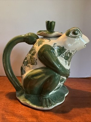 Vtg Victoria Ware Ironstone Frog Tea Pot Pitcher 10” X 11” | eBay US