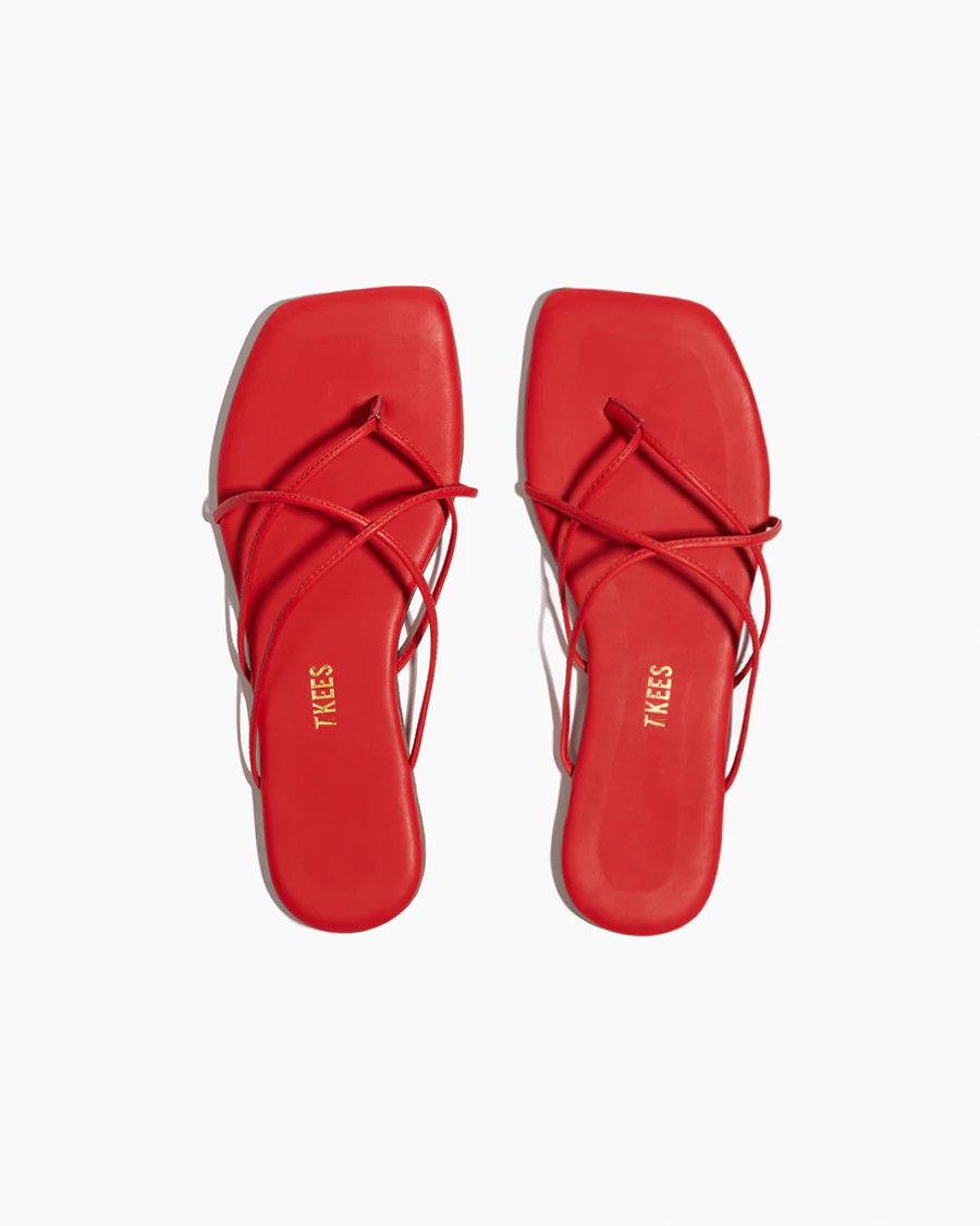 Square Toe Elle in Red | Flip Flops | Women's Footwear | TKEES