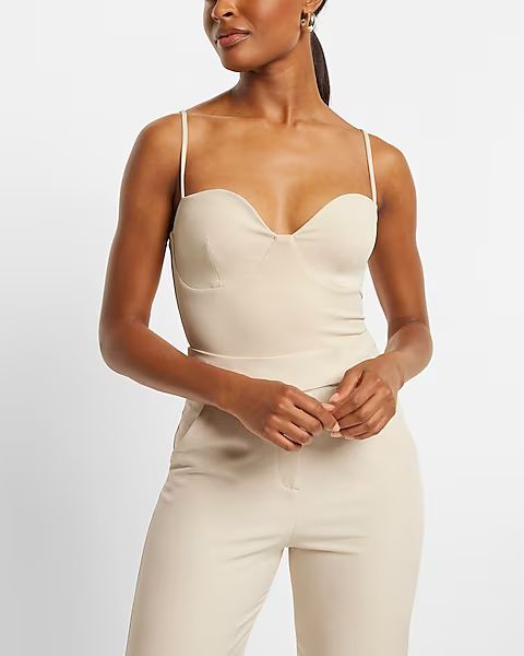 Body Contour High Compression Bustier Bodysuit With Bra Cups | Express