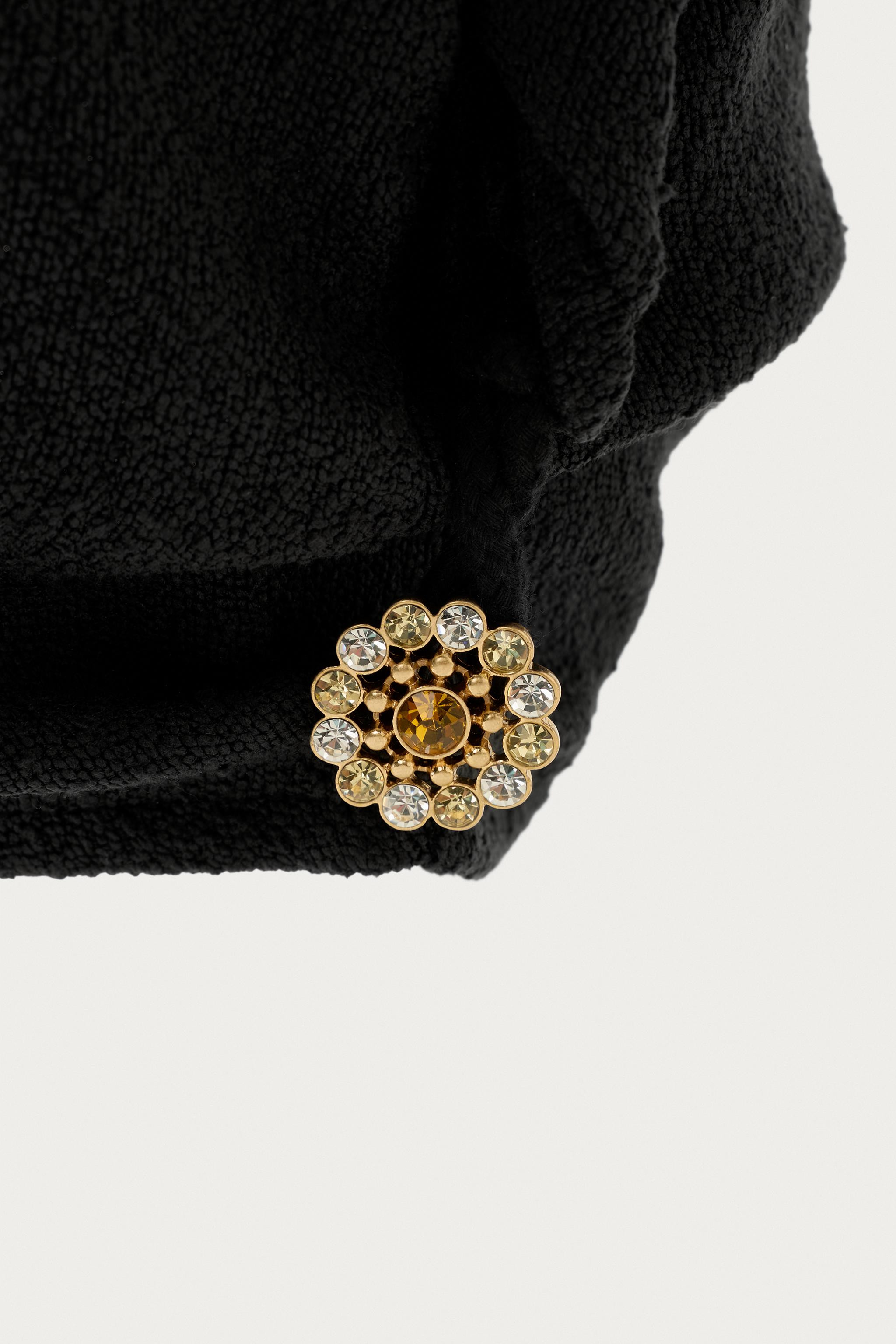 MARISA BERENSON X ZARA JEWELED BUTTON TURBAN HAT | Zara US