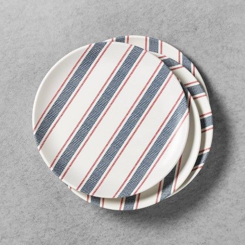 Dinner Plate Melamine Americana Blue Stripe - Hearth & Hand™ with Magnolia | Target