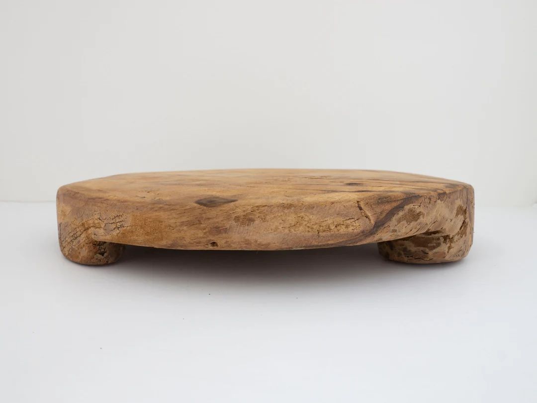 Round Found Wood Riser Vintage Wood Riser Wood Pedestal - Etsy | Etsy (US)