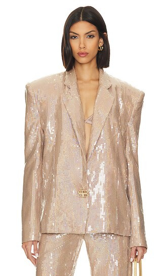 Capri Nude Sequin Blazer in Nude | Revolve Clothing (Global)