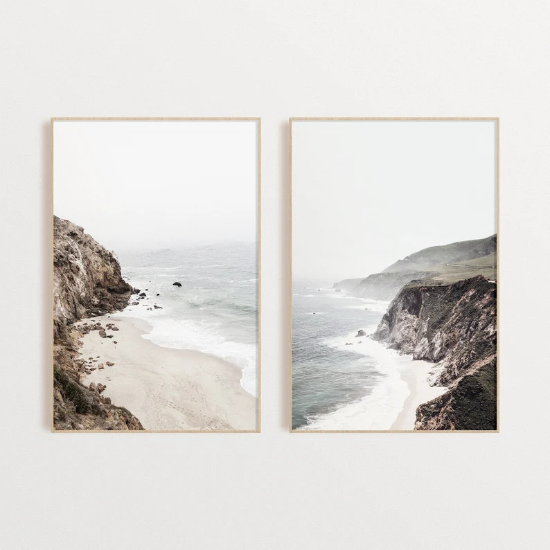 Set of 2 Coast Print PRINTABLE WALL ART Beach Printable Set of - Etsy | Etsy (US)