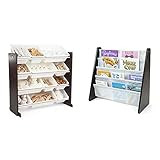 Humble Crew Modern Toy Organizer with 12 Bins, Espresso/White & Crew Kids Book Rack Storage Bookshel | Amazon (US)