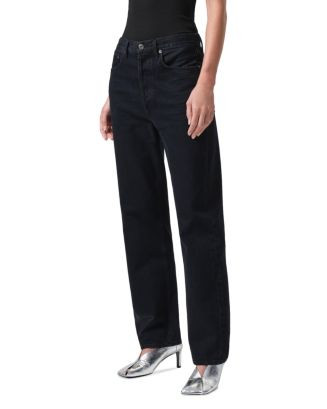 '90s Pinch Waist High Rise Straight Jeans in Crushed | Bloomingdale's (US)