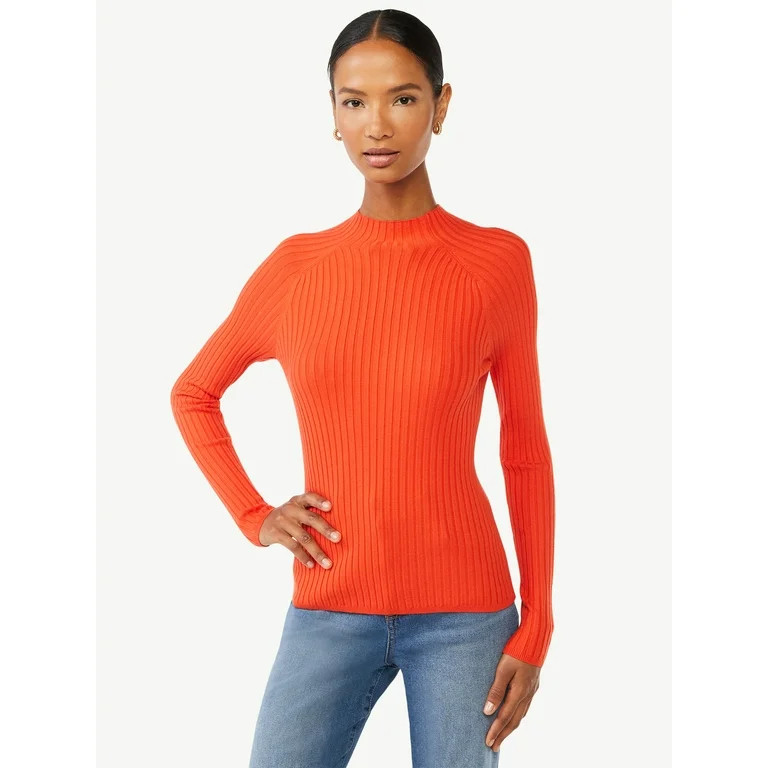 Scoop Women's Flat Rib Turtleneck Sweater - Walmart.com | Walmart (US)