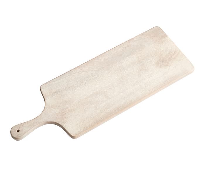 Chateau Acacia Wood Cheese Board, Large - White Washed | Pottery Barn (US)
