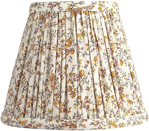 Springcrest Nelle Goldenrod Floral Pleated Lamp Shade 3.5x6x5 (Clip-On) - Springcrest | Amazon (US)