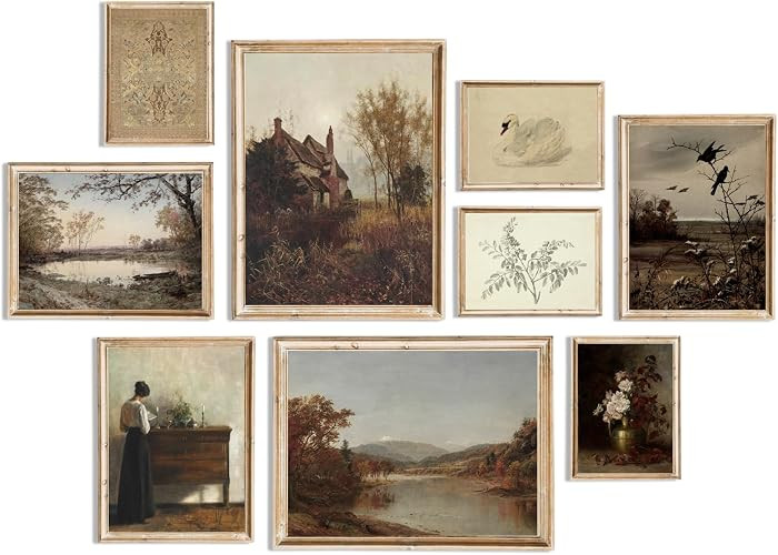 uniro Vintage Wall Art Decor Prints Farmhouse Wall Decor Vintage Fall Autumn Canvas Wall Art Prin... | Amazon (US)