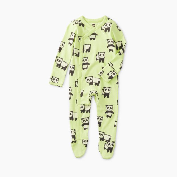 Tea Collection Footed Baby Romper in Panda Parade Size 3-6M | 100% Cotton | Babylist