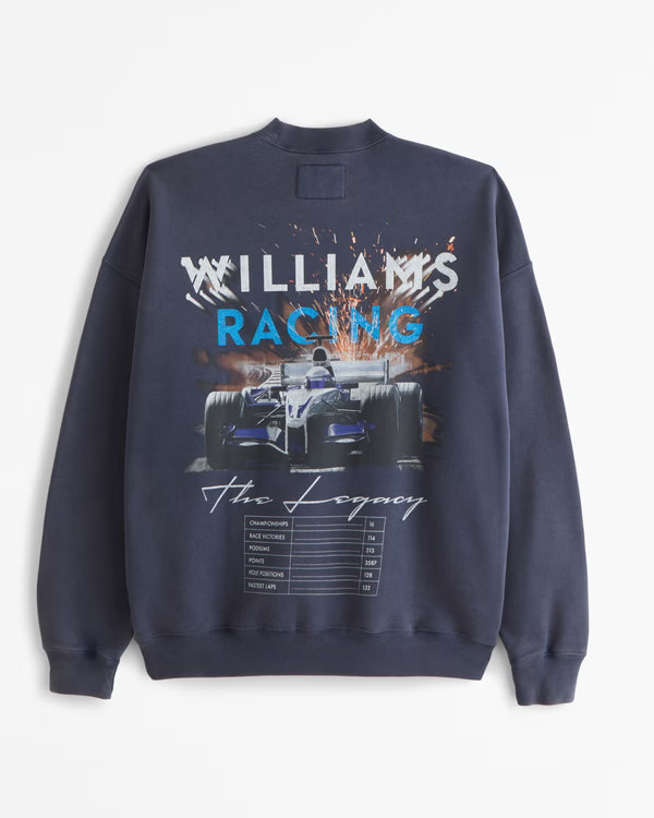 Men's Williams Racing Graphic Crew Sweatshirt | Men's Tops | Abercrombie.com | Abercrombie & Fitch (US)