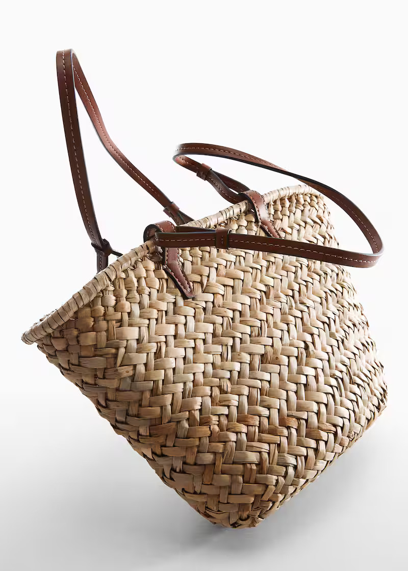 Raffia tote bag -  Women | Mango USA | MANGO (US)