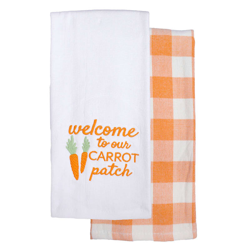 Easter 2-Pack Orange Carrot Patch Kitchen Towels | At Home