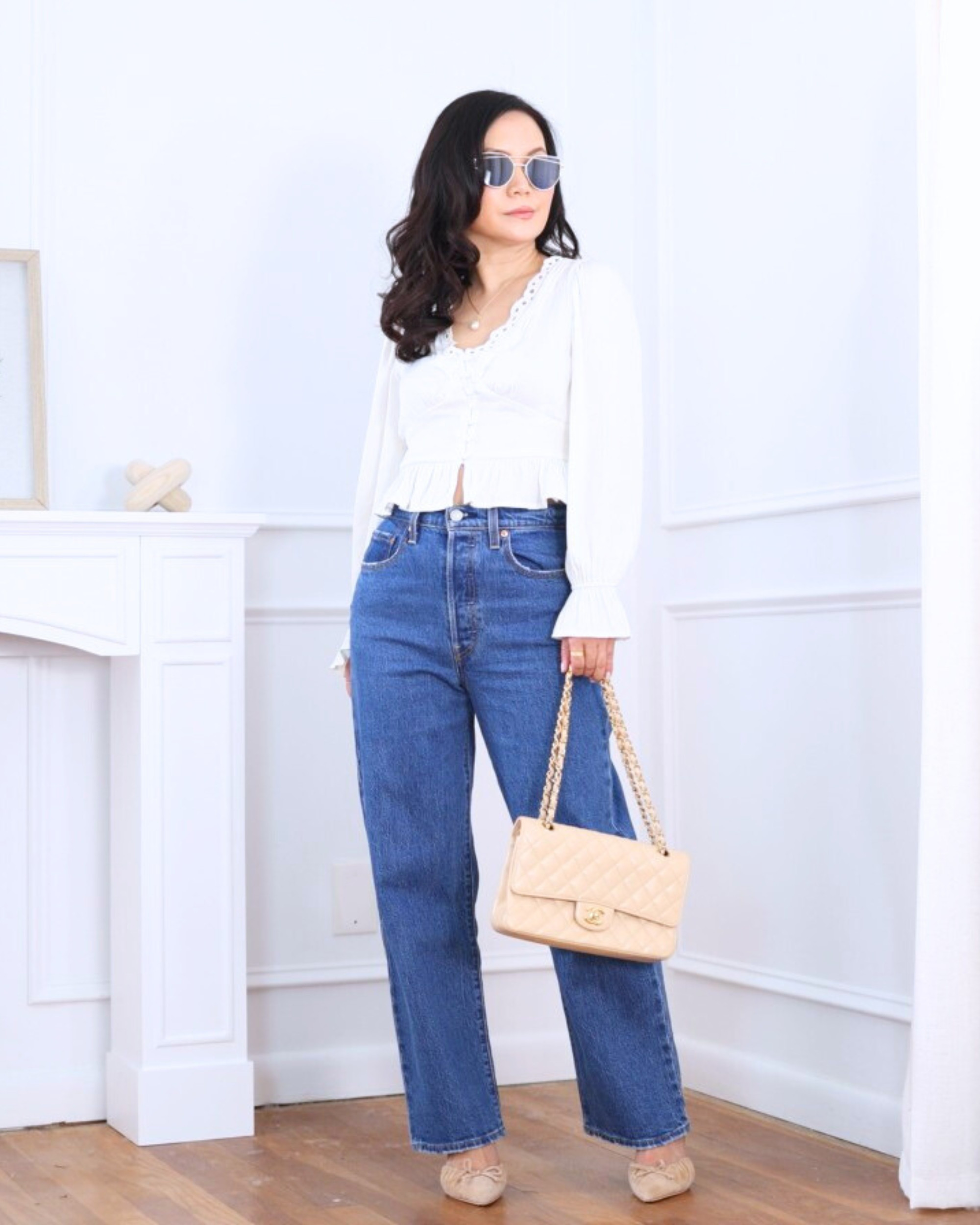 Keeping it polished and effortless today — wearing a V-neck peplum top from GAP paired with Levi’s Ribcage straight-leg jeans for a look that’s flattering, easy to wear, and ready for wherever the day takes you. The high-rise, straight fit on the jeans gives a clean silhouette while the peplum top adds soft shape. I’m 5’2, wearing size XS.

#LTKOver40 #LTKPetite #LTKootd