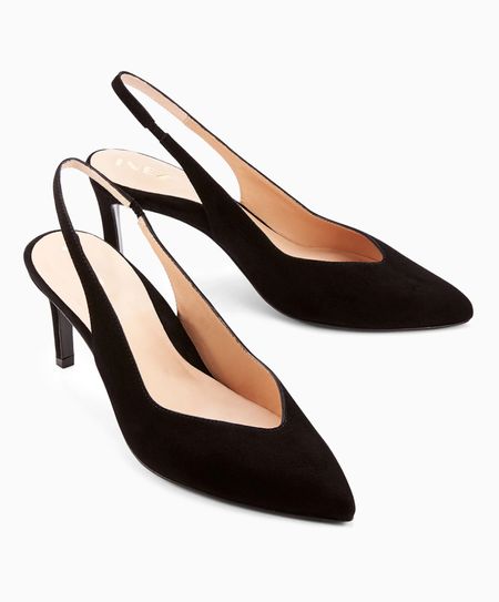 Black sling black shoes that are super comfy You can dance the night away.