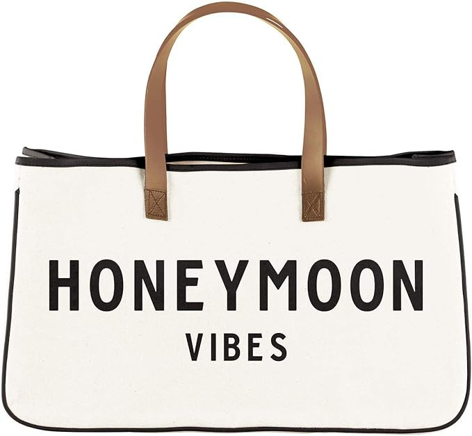 SB Design Studio Wedding Collection 100-Percent Cotton Large Canvas Tote Bag, Honeymoon Vibes | Amazon (US)