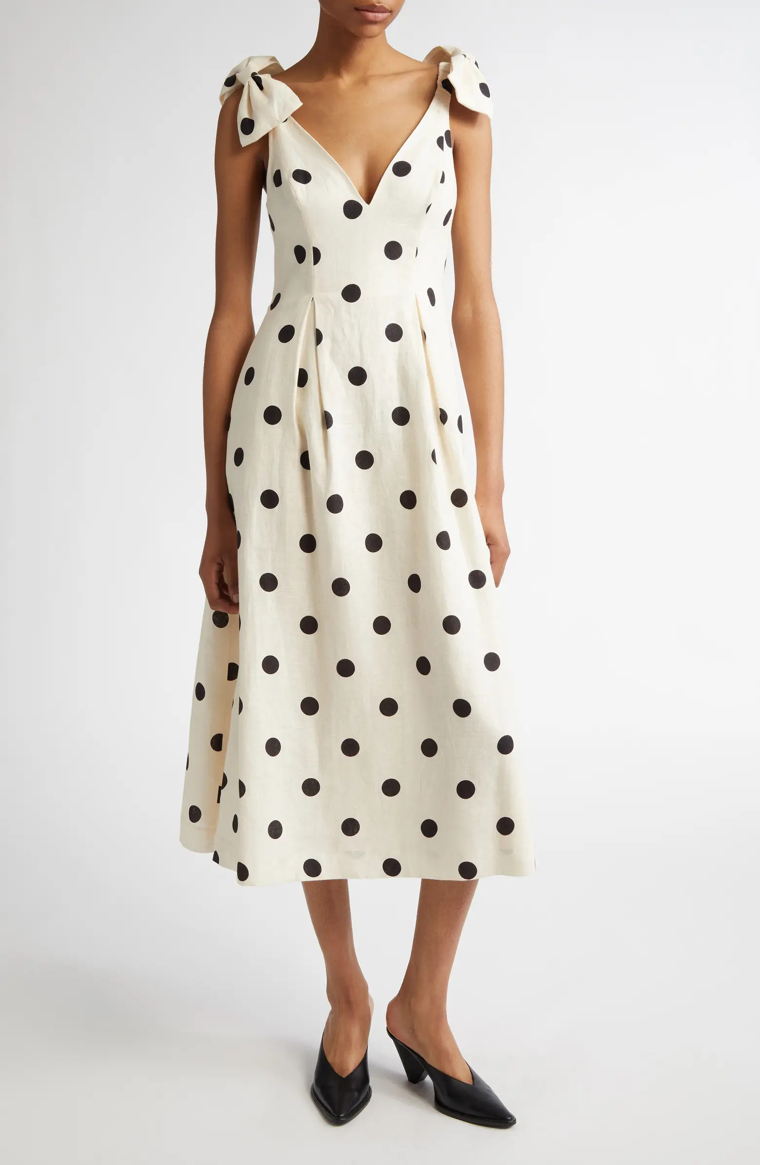 Zimmermann Polka Dot Linen Midi Dress | Nordstrom | Nordstrom
