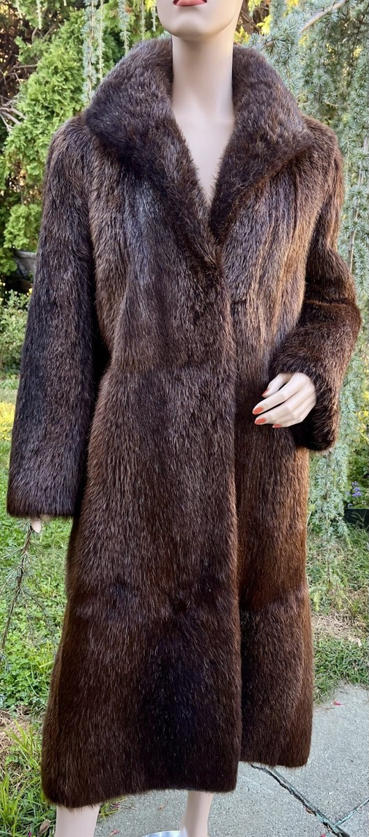 LUXURIOUS BEAVER FUR FULL LENGTH COAT | eBay US