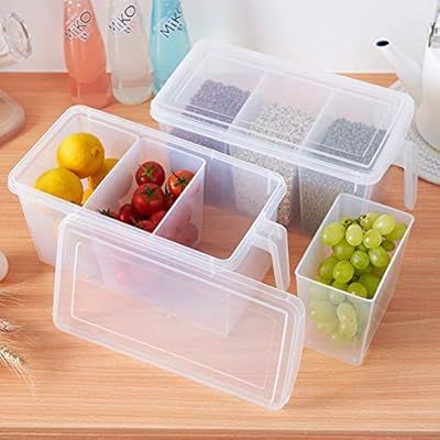 MineSign Plastic Storage Containers Square Handle Food Storage Organizer Boxes with Lids for Refr... | Amazon (CA)